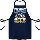 Fishing & Beer Funny Fisherman Alcohol Cotton Apron 100% Organic Navy Blue