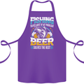 Fishing & Beer Funny Fisherman Alcohol Cotton Apron 100% Organic Purple