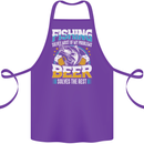 Fishing & Beer Funny Fisherman Alcohol Cotton Apron 100% Organic Purple