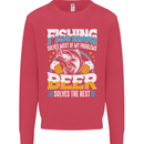 Fishing & Beer Funny Fisherman Alcohol Kids Sweatshirt Jumper Heliconia