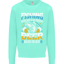 Fishing & Beer Funny Fisherman Alcohol Kids Sweatshirt Jumper Peppermint