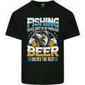 Fishing & Beer Funny Fisherman Alcohol Kids T-Shirt Childrens Black