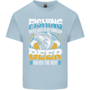 Fishing & Beer Funny Fisherman Alcohol Kids T-Shirt Childrens Light Blue