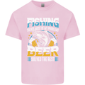 Fishing & Beer Funny Fisherman Alcohol Kids T-Shirt Childrens Light Pink