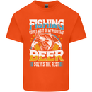 Fishing & Beer Funny Fisherman Alcohol Kids T-Shirt Childrens Orange