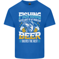 Fishing & Beer Funny Fisherman Alcohol Kids T-Shirt Childrens Royal Blue