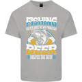 Fishing & Beer Funny Fisherman Alcohol Kids T-Shirt Childrens Sports Grey