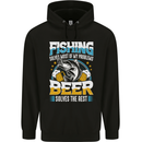 Fishing & Beer Funny Fisherman Alcohol Mens 80% Cotton Hoodie Black