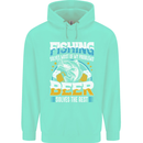 Fishing & Beer Funny Fisherman Alcohol Mens 80% Cotton Hoodie Peppermint