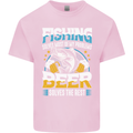 Fishing & Beer Funny Fisherman Alcohol Mens Cotton T-Shirt Tee Top Light Pink