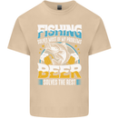 Fishing & Beer Funny Fisherman Alcohol Mens Cotton T-Shirt Tee Top Sand