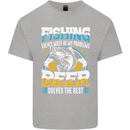 Fishing & Beer Funny Fisherman Alcohol Mens Cotton T-Shirt Tee Top Sports Grey