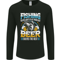 Fishing & Beer Funny Fisherman Alcohol Mens Long Sleeve T-Shirt Black