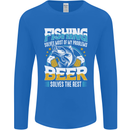 Fishing & Beer Funny Fisherman Alcohol Mens Long Sleeve T-Shirt Royal Blue