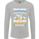 Fishing & Beer Funny Fisherman Alcohol Mens Long Sleeve T-Shirt Sports Grey
