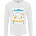 Fishing & Beer Funny Fisherman Alcohol Mens Long Sleeve T-Shirt White