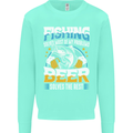 Fishing & Beer Funny Fisherman Alcohol Mens Sweatshirt Jumper Peppermint