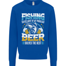 Fishing & Beer Funny Fisherman Alcohol Mens Sweatshirt Jumper Royal Blue