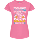 Fishing & Beer Funny Fisherman Alcohol Womens Petite Cut T-Shirt Azalea