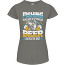 Fishing & Beer Funny Fisherman Alcohol Womens Petite Cut T-Shirt Charcoal