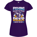 Fishing & Beer Funny Fisherman Alcohol Womens Petite Cut T-Shirt Purple
