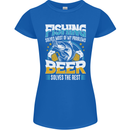 Fishing & Beer Funny Fisherman Alcohol Womens Petite Cut T-Shirt Royal Blue