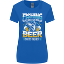 Fishing & Beer Funny Fisherman Alcohol Womens Wider Cut T-Shirt Royal Blue