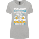 Fishing & Beer Funny Fisherman Alcohol Womens Wider Cut T-Shirt Sports Grey