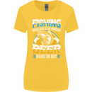 Fishing & Beer Funny Fisherman Alcohol Womens Wider Cut T-Shirt Yellow