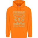Fishing & Hunting Fisherman Hunter Funny Childrens Kids Hoodie Orange