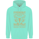 Fishing & Hunting Fisherman Hunter Funny Childrens Kids Hoodie Peppermint
