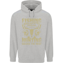 Fishing & Hunting Fisherman Hunter Funny Childrens Kids Hoodie Sports Grey