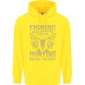 Fishing & Hunting Fisherman Hunter Funny Childrens Kids Hoodie Yellow