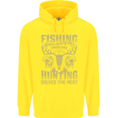 Fishing & Hunting Fisherman Hunter Funny Childrens Kids Hoodie Yellow
