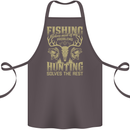 Fishing & Hunting Fisherman Hunter Funny Cotton Apron 100% Organic Dark Grey