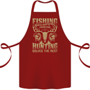 Fishing & Hunting Fisherman Hunter Funny Cotton Apron 100% Organic Maroon