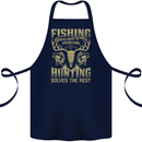 Fishing & Hunting Fisherman Hunter Funny Cotton Apron 100% Organic Navy Blue