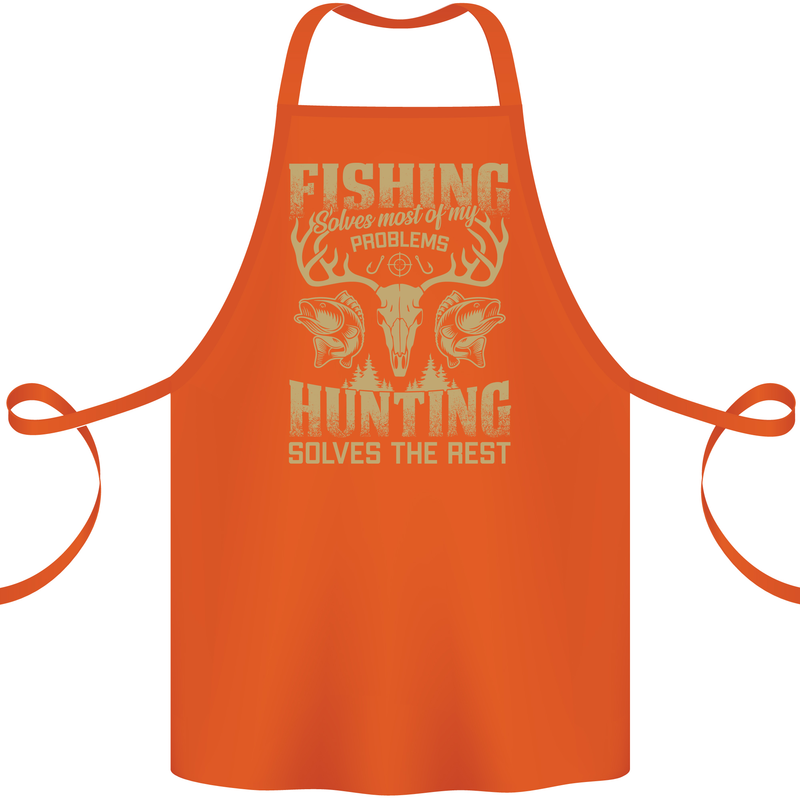 Fishing & Hunting Fisherman Hunter Funny Cotton Apron 100% Organic Orange