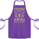 Fishing & Hunting Fisherman Hunter Funny Cotton Apron 100% Organic Purple