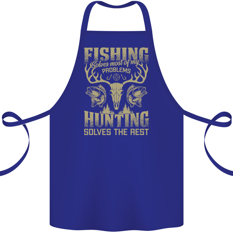 Fishing & Hunting Fisherman Hunter Funny Cotton Apron 100% Organic Royal Blue
