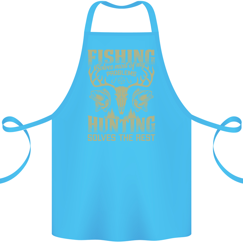 Fishing & Hunting Fisherman Hunter Funny Cotton Apron 100% Organic Turquoise