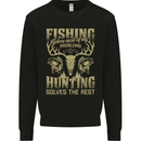 Fishing & Hunting Fisherman Hunter Funny Kids Sweatshirt Jumper Black