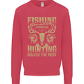 Fishing & Hunting Fisherman Hunter Funny Kids Sweatshirt Jumper Heliconia