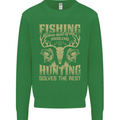 Fishing & Hunting Fisherman Hunter Funny Kids Sweatshirt Jumper Irish Green