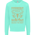 Fishing & Hunting Fisherman Hunter Funny Kids Sweatshirt Jumper Peppermint