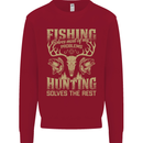 Fishing & Hunting Fisherman Hunter Funny Kids Sweatshirt Jumper Red
