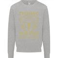 Fishing & Hunting Fisherman Hunter Funny Kids Sweatshirt Jumper Sports Grey