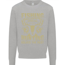 Fishing & Hunting Fisherman Hunter Funny Kids Sweatshirt Jumper Sports Grey