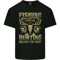 Fishing & Hunting Fisherman Hunter Funny Kids T-Shirt Childrens Black