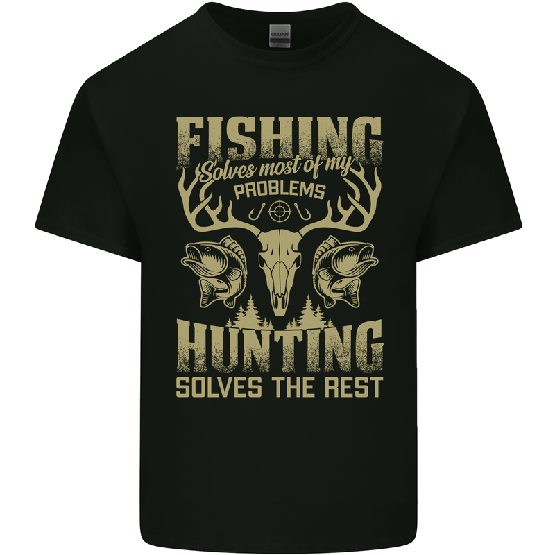 Fishing & Hunting Fisherman Hunter Funny Kids T-Shirt Childrens Black